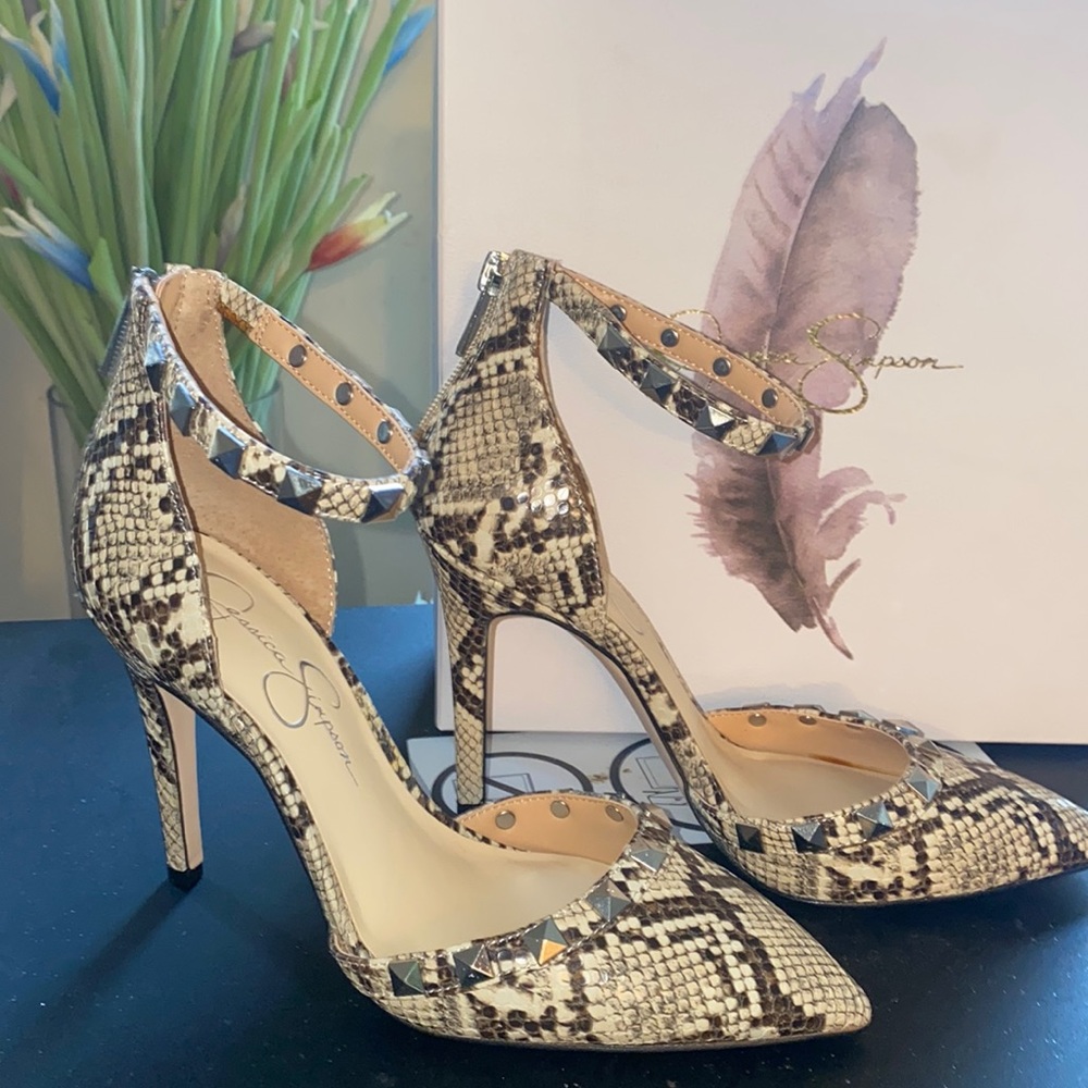 Python Print Studded Pumps - image 1